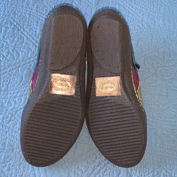 Socofy Purple Printing Flowers Leather Zip Booties - Picture 9 of 13